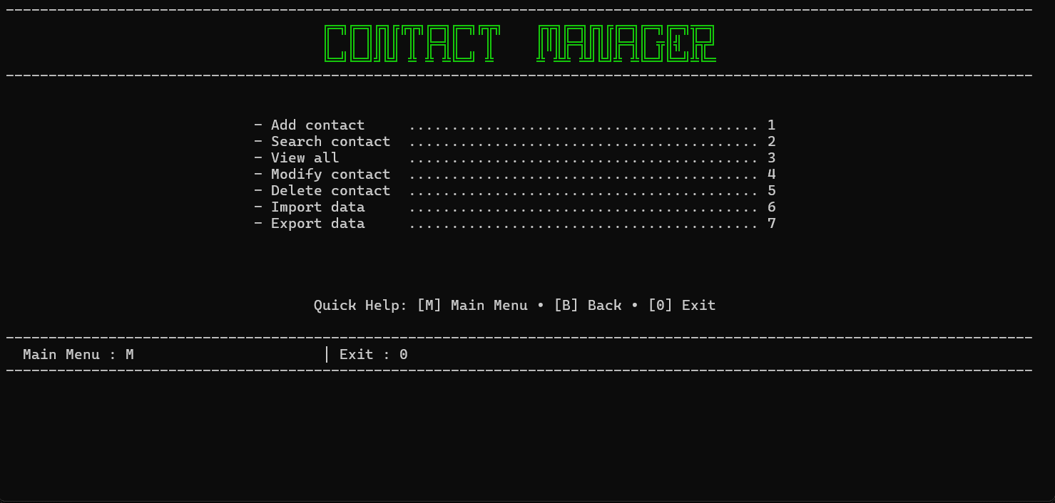 Contact Manager – DSA Project